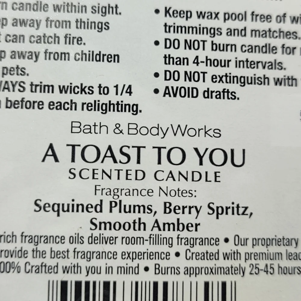 2 Bath & Body Works A Toast To You 3 Wick Candle Bundle